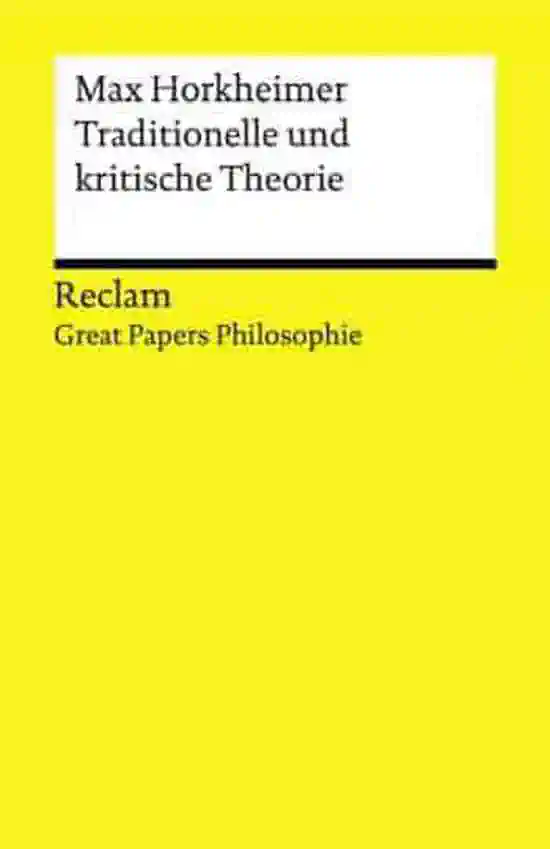 Interview on Horkheimers *Traditional and critical theory* [in German]