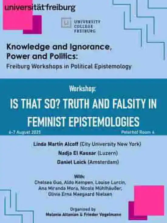 Workshop *Is that so? Truth and Falsity in Feminist Epistemology*